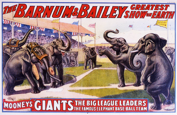 A 1913 Barnum & Bailey poster. Transcendental Graphics/Getty Images.